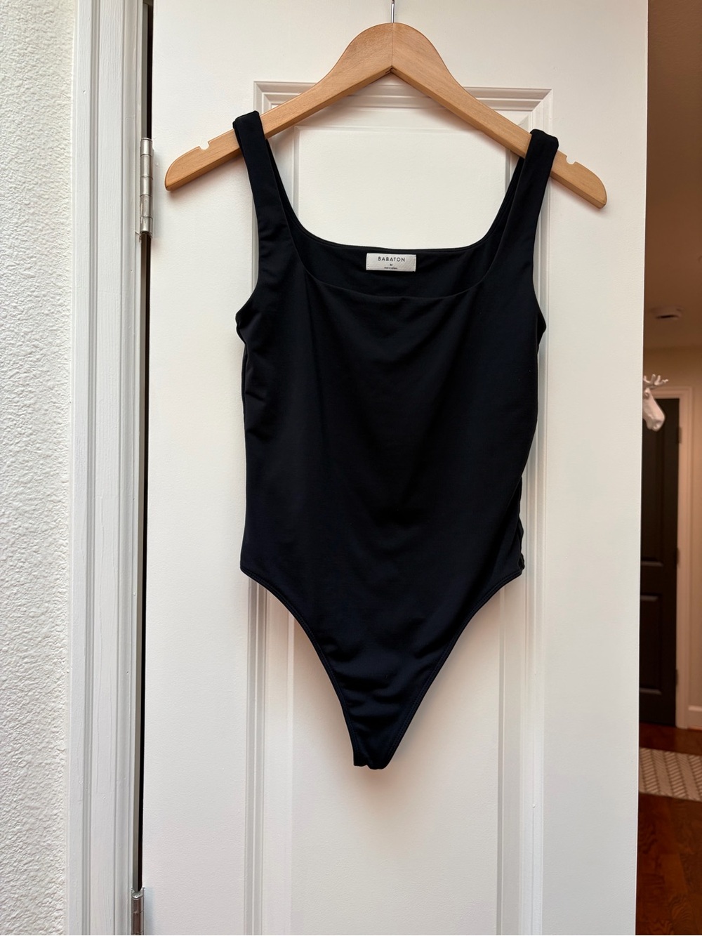 Babaton Contour Square Neck Body Suit in Black